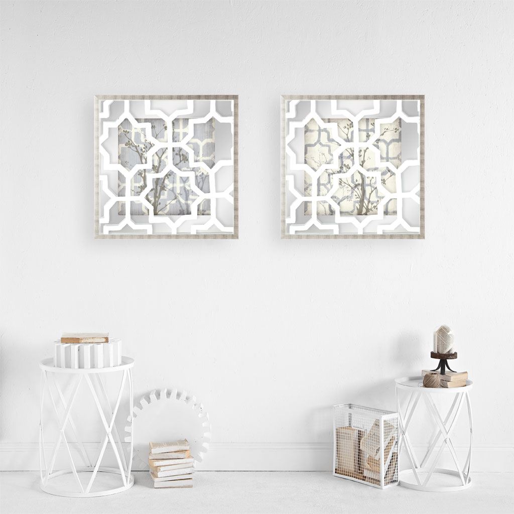 Silhouette & Pattern V (MC) Jennifer Goldberger Hand Embelished Framed Art Print Matted under Glass from Mercana - Luna Furniture