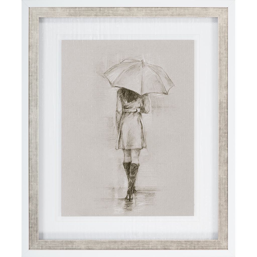 Rainy Day Rendezvous by Mercana Studio Hand Embelished Textured Framed Art Print Matted under Glass from Mercana - Luna Furniture