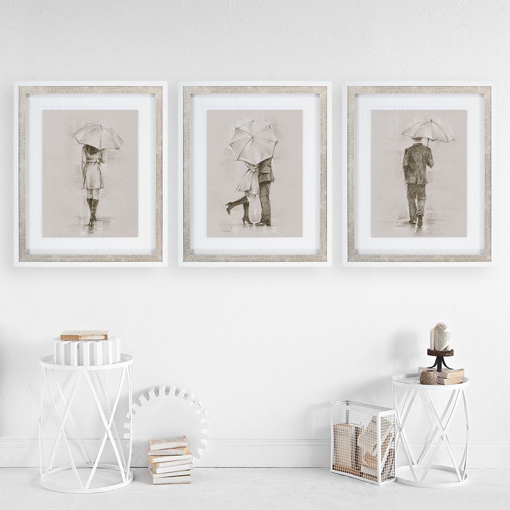 Rainy Day Rendezvous by Mercana Studio Hand Embelished Textured Framed Art Print Matted under Glass from Mercana - Luna Furniture