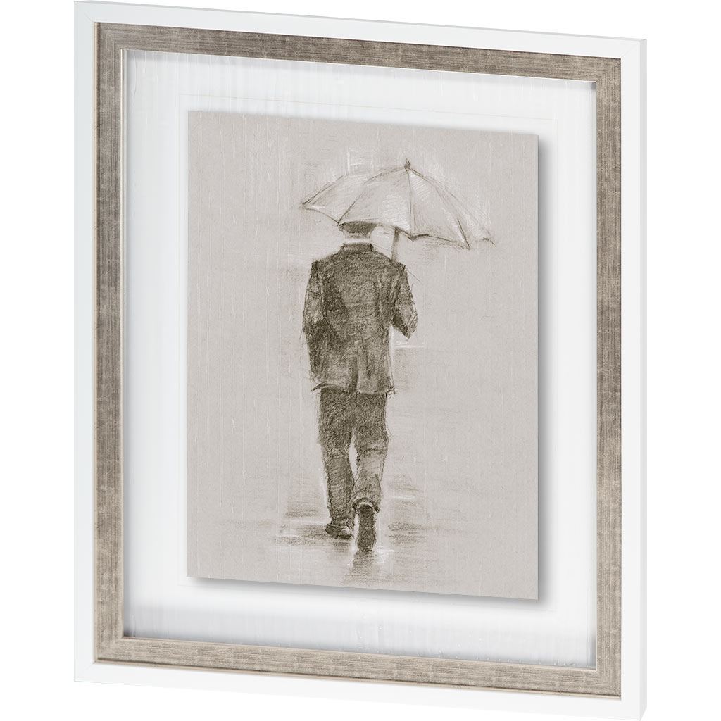 Rainy Day Rendezvous by Mercana Studio Hand Embelished Textured Framed Art Print Matted under Glass from Mercana - Luna Furniture