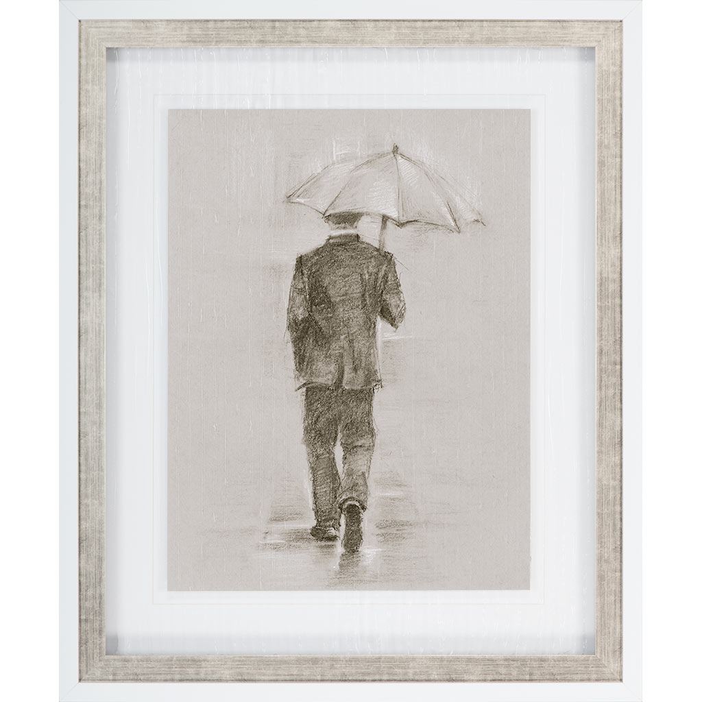 Rainy Day Rendezvous by Mercana Studio Hand Embelished Textured Framed Art Print Matted under Glass from Mercana - Luna Furniture