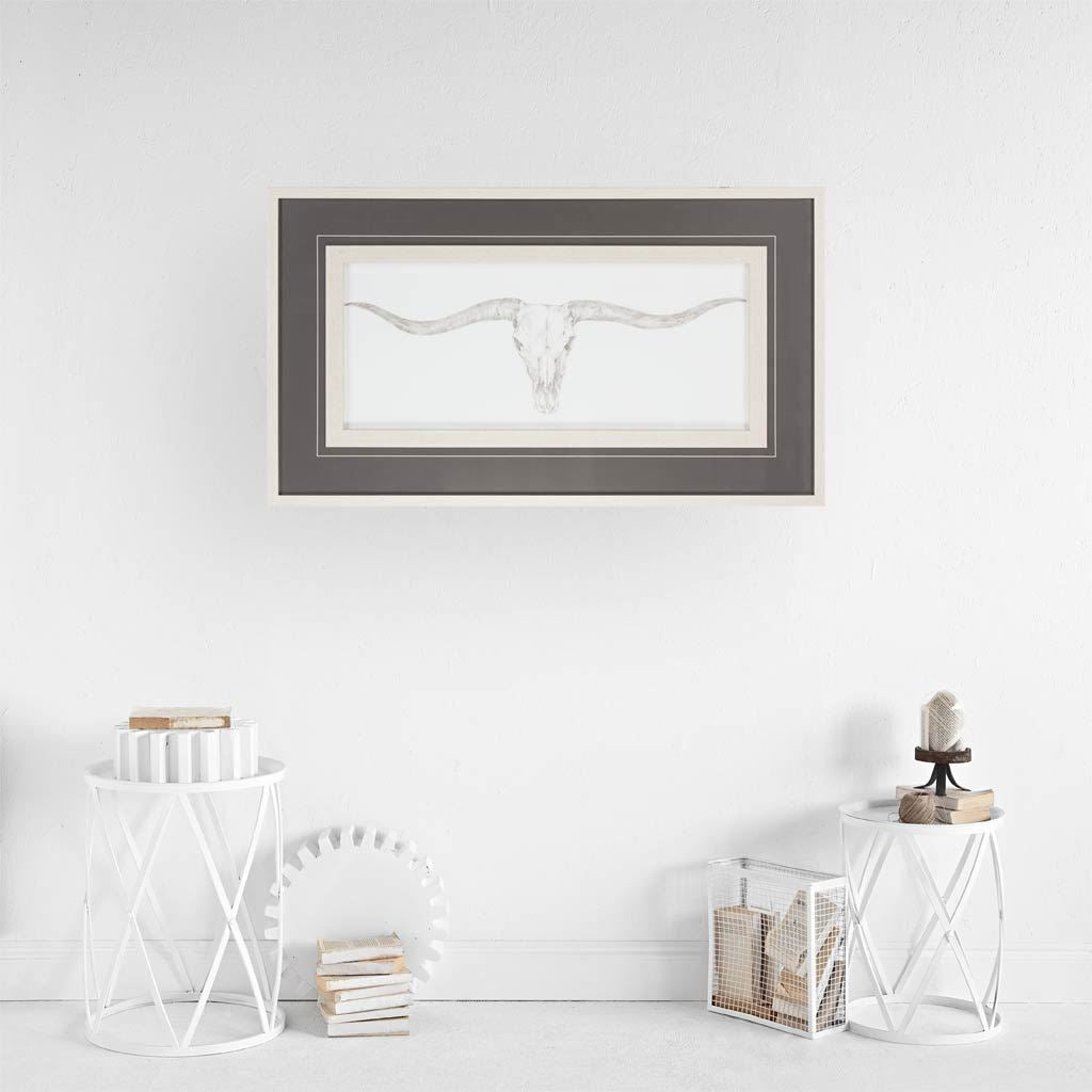Western Skull Mount III by Harper a Framed Art Print Matted under Glass from Mercana - Luna Furniture
