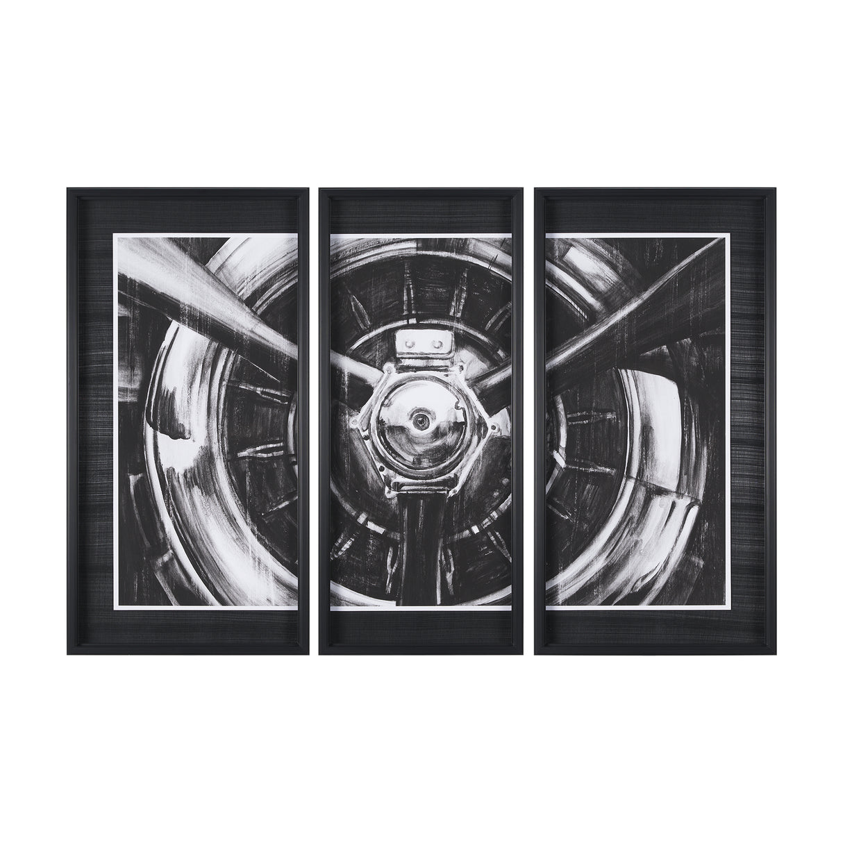 Vintage Propeller I by Ethan Harper a Hand Embelished Textured Framed Art Print Matted under Glass from Mercana - Luna Furniture