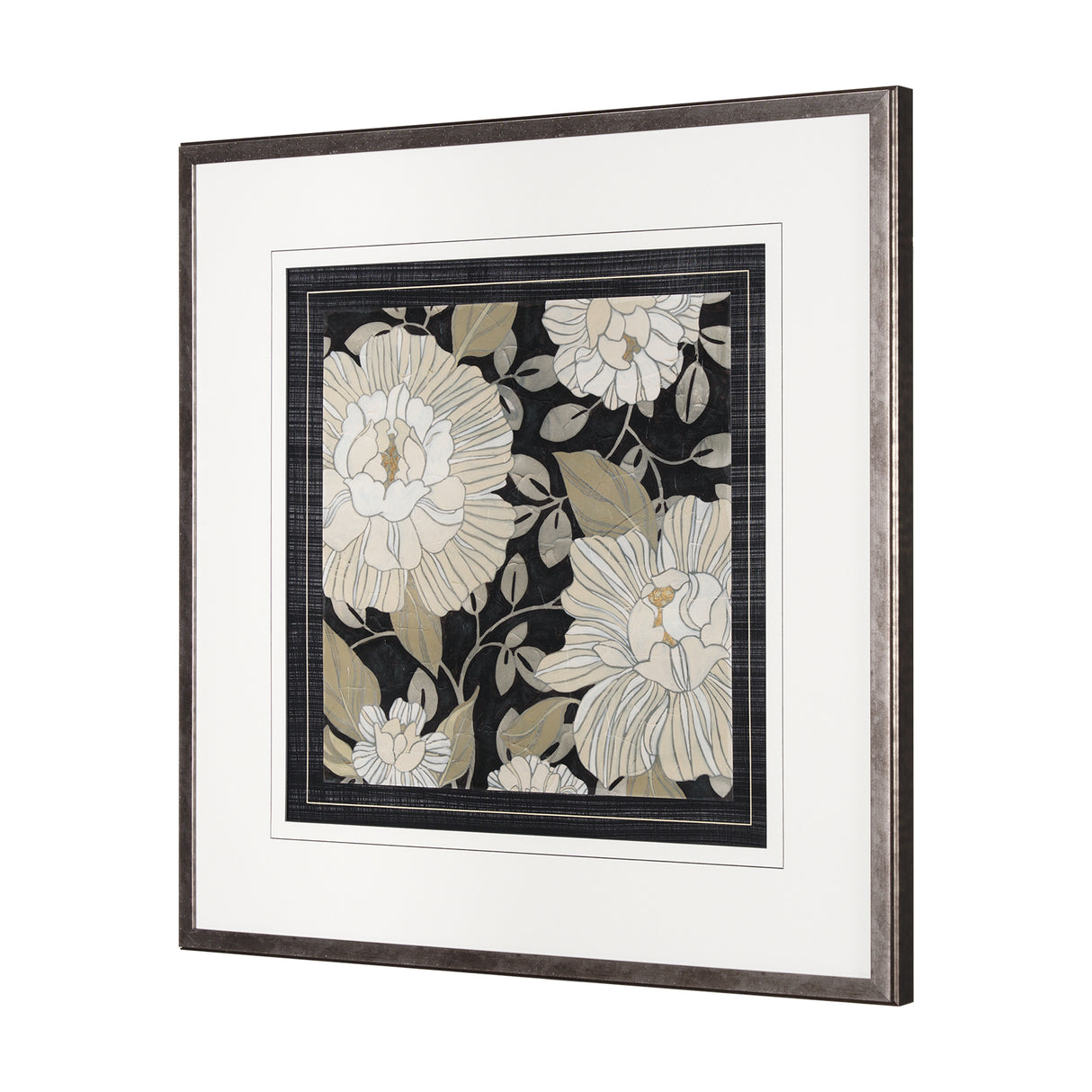 Garden Noir II by June Erica Vess a Hand Embellished Textured Framed Art Print Matted under Glass from Mercana - Luna Furniture
