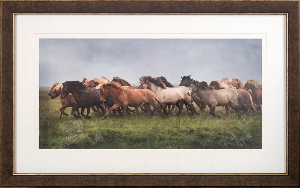 Custom Icelandic Horses XIII (MC) by PH Burchett Hand Embellished Framed Photo Art Print Matted unde from Mercana - Luna Furniture