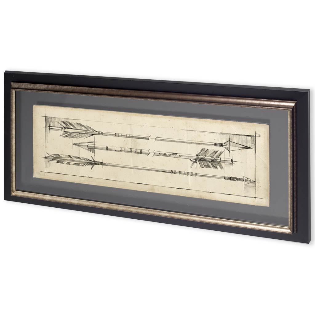 Custom Arrow Schematic I (MC) by Ethan Harper Hand Embellished Framed Art Print Matted under Glass from Mercana - Luna Furniture