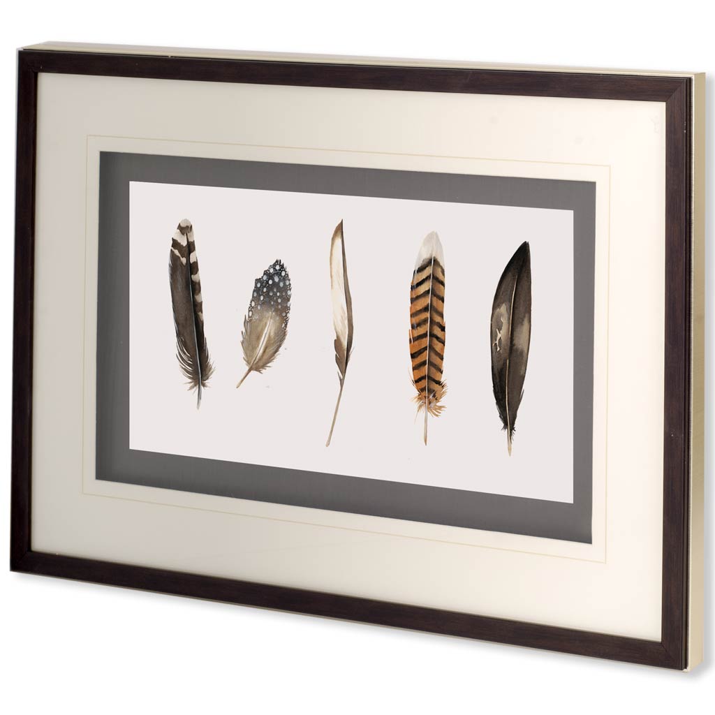 Red Rock Feathers II by Grace Popp a Hand Embellished Textured Framed Art Print Matted under Glass from Mercana - Luna Furniture
