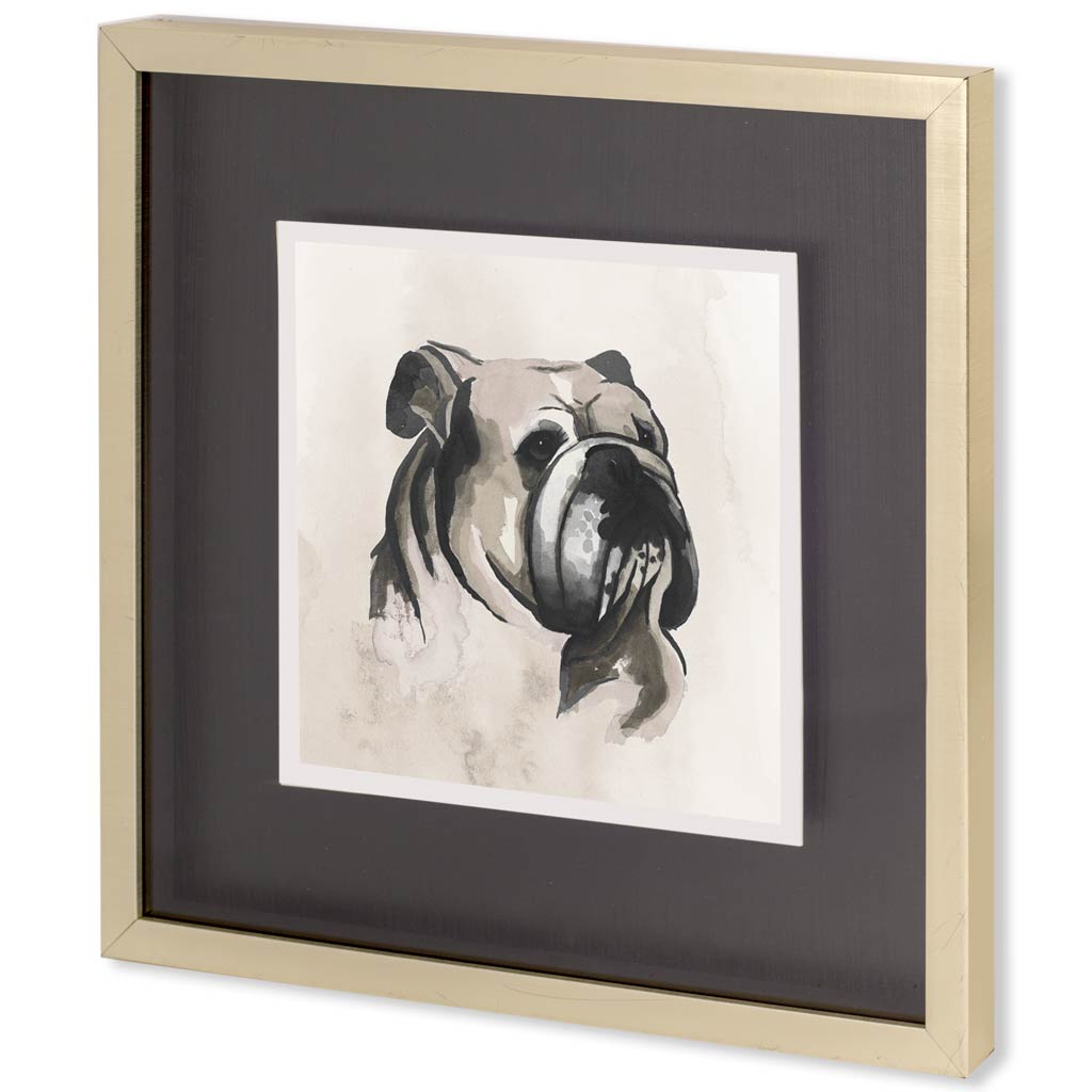 Small Inked Dogs III by Grace Popp a Hand Embellished Textured Framed Art Print Matted under Glass from Mercana - Luna Furniture