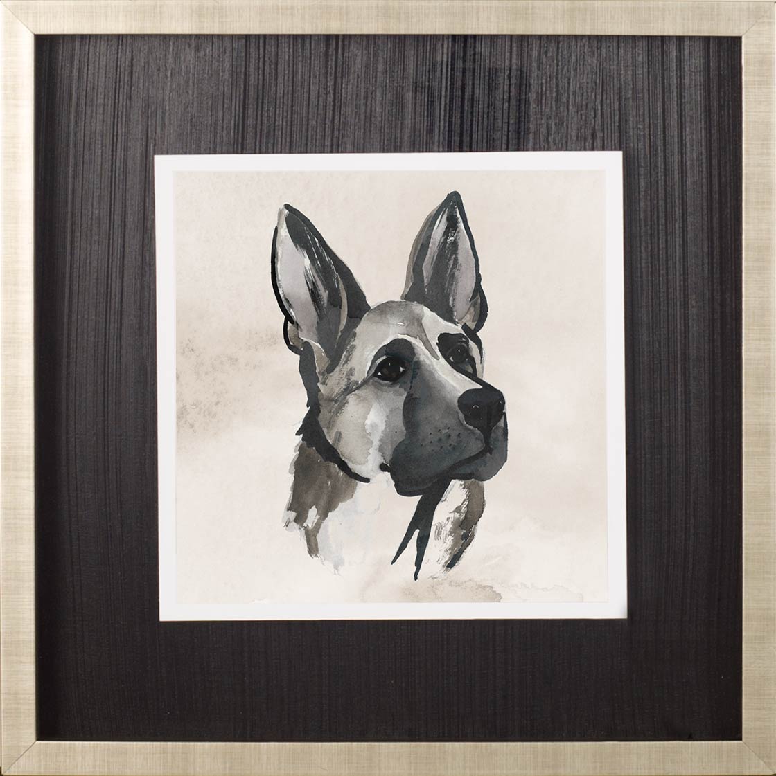 Small Inked Dogs IV by Grace Popp a Hand Embellished Textured Framed Art Print Matted under Glass from Mercana - Luna Furniture