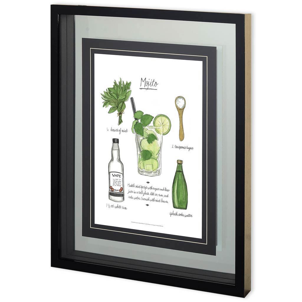 Classic Cocktail - Mojito by Naomi McCavitt a Framed Art Print Matted under Glass from Mercana - Luna Furniture