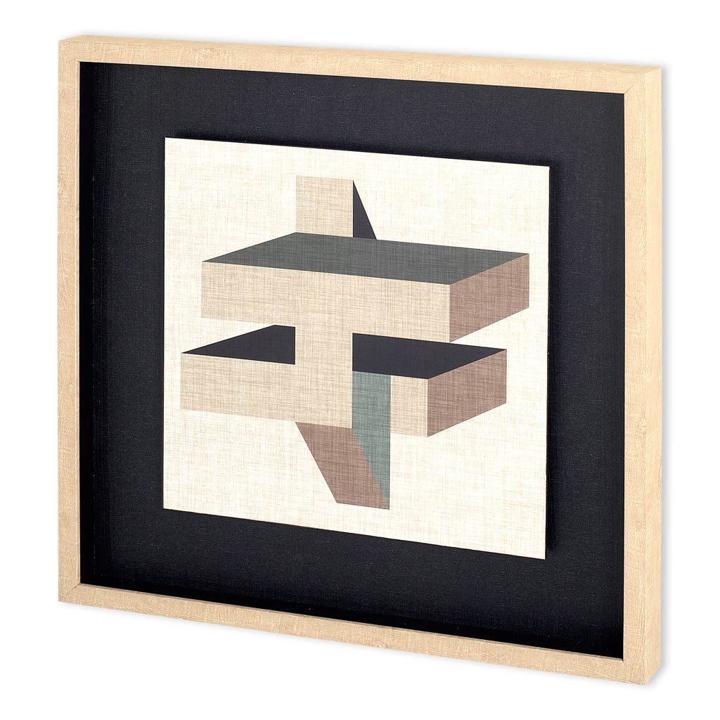 Geometric Perspective II by June Vess a Hand Embellished Textured Framed Decograph Art Print from Mercana - Luna Furniture