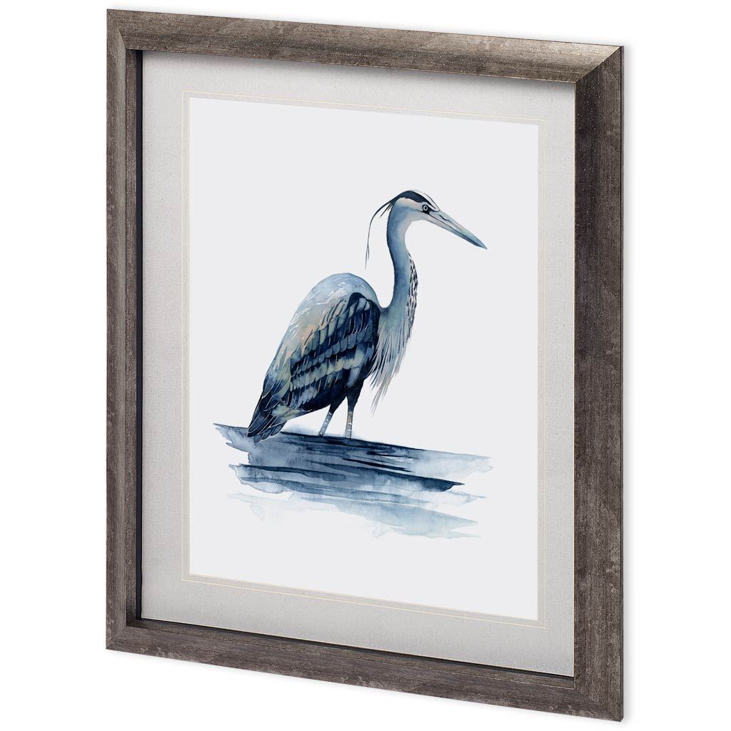 Azure Heron II by Grace Popp a Framed Art Print Matted under Glass from Mercana - Luna Furniture