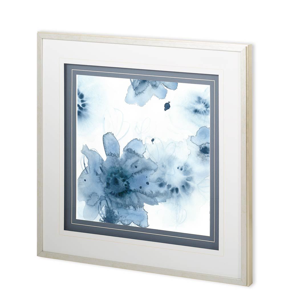 Custom Aquatic Indigo II by June Erica Vess Hand Embellished Framed Art Print Matted under Glass from Mercana - Luna Furniture