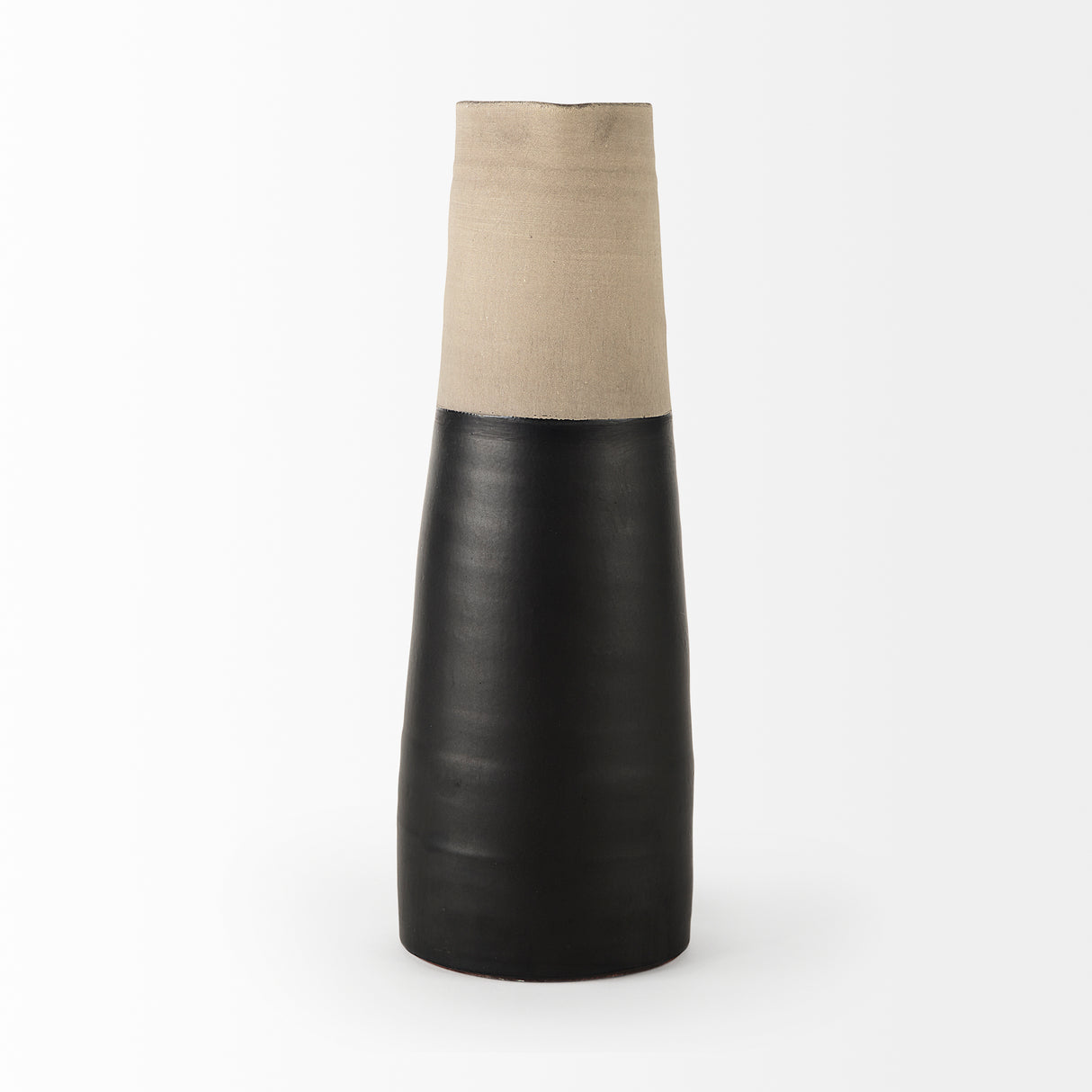 Garand Large 18.8H Two-Toned Black/Natural Ceramic Jug from Mercana - Luna Furniture