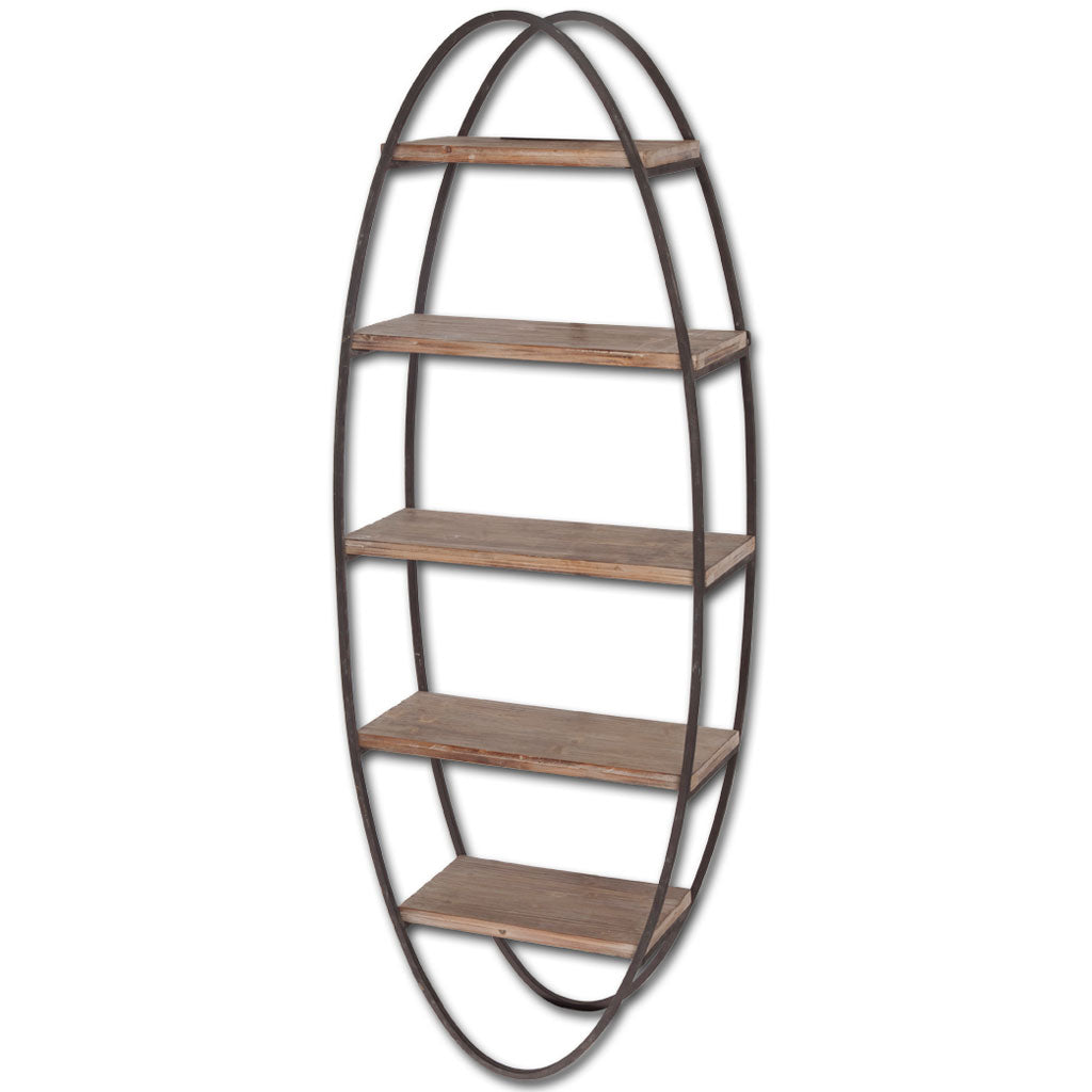 Metort Wood and Metal Wall Shelf from Mercana - Luna Furniture