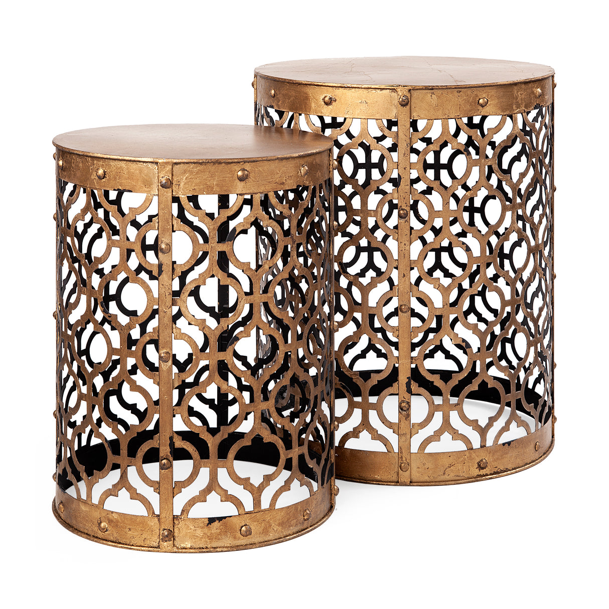 Rudebekia (Set of 2) 16L x 16W Gold Round Metal Accent Tables from Mercana - Luna Furniture