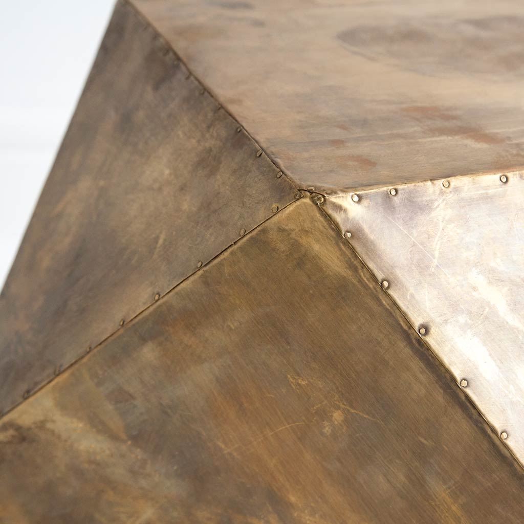 Exagoni 26" x 18.5" Hexagonal Brass Plated Hexagonal End/Side Table from Mercana - Luna Furniture