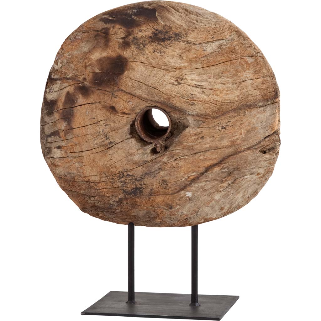 Incana 20L x 4W Natural Brown Reclaimed Wood Wheel Object from Mercana - Luna Furniture