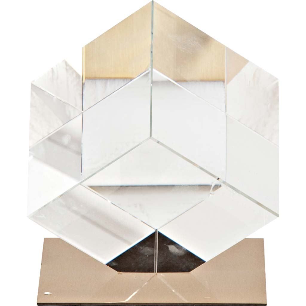 Lareina II Large 5L x 5W Clear Glass Cube from Mercana - Luna Furniture