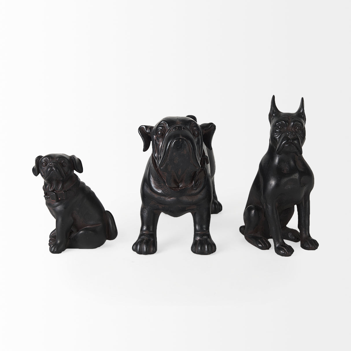 Hugo 5L x 13W Black Resin Bulldog from Mercana - Luna Furniture