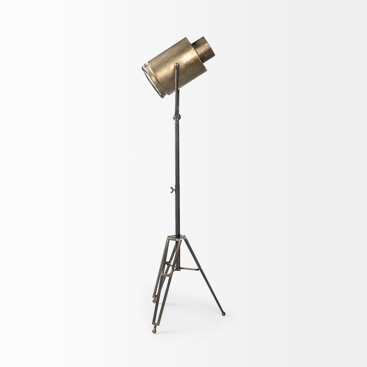 Debdou (61"H) Gold Metal Adjustable Cinema-Style Floor Lamp from Mercana - Luna Furniture