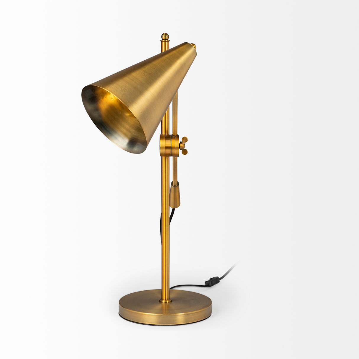 Fragon I (26"H) Gold-Tone Metal Adjustable Cone Shade Table Lamp from Mercana - Luna Furniture
