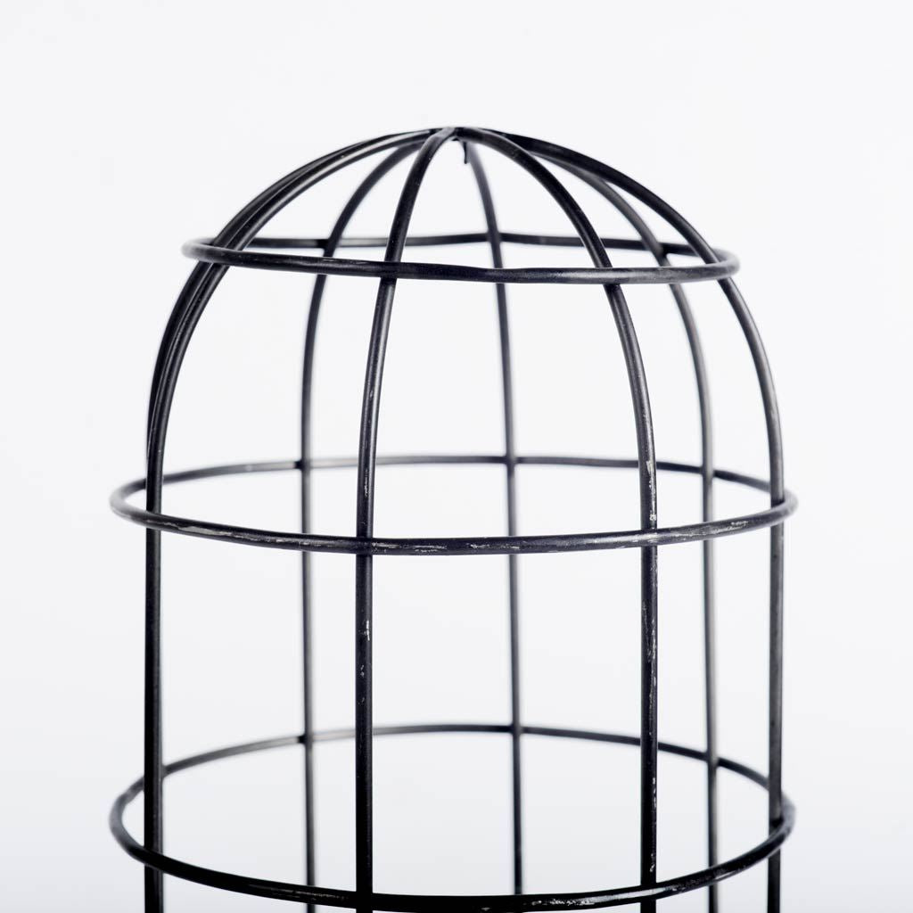 Carkner I (38"H) Gun-Metal Grey Cylindrical Metal Cage Table Lamp from Mercana - Luna Furniture