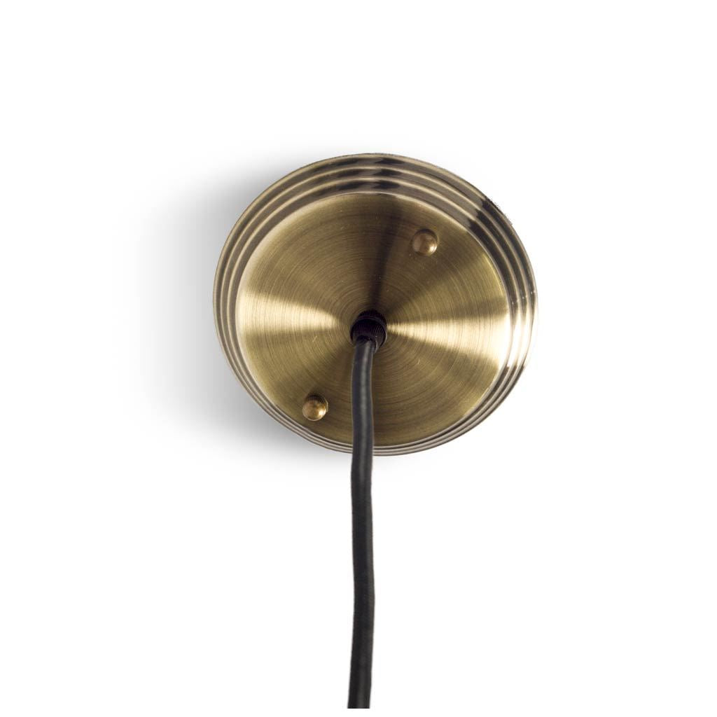 Hines I 4x8 Antiqued-Brass Metal Cage Pendant Light from Mercana - Luna Furniture
