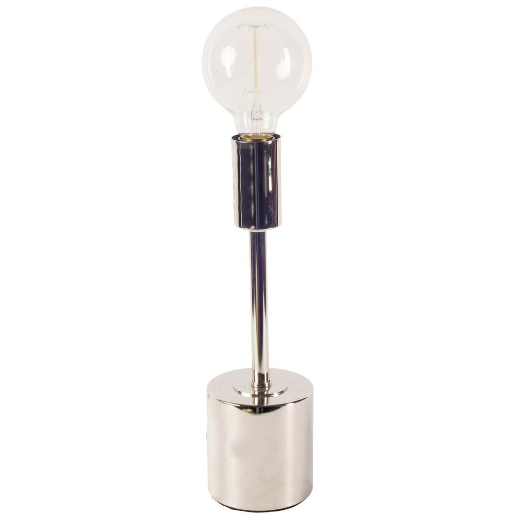 Mooney (17.5"H) Metallic-Silver Metal Shade-less Table Lamp from Mercana - Luna Furniture