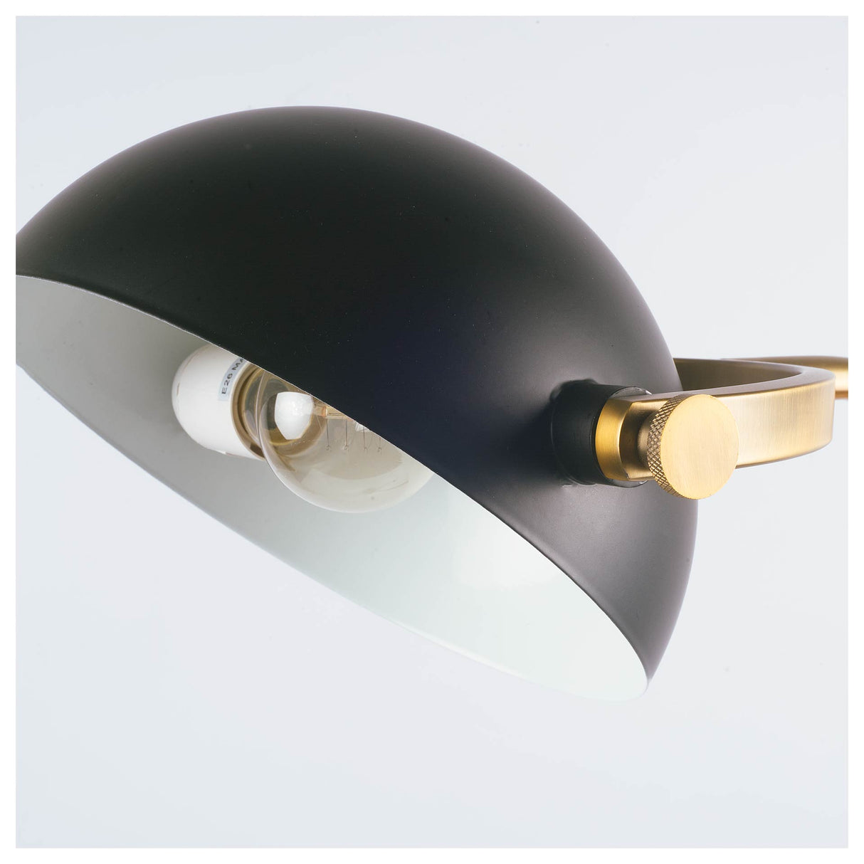 Denmark (55.1"H) Black/Gold Concrete Base Metal Shade Floor Lamp from Mercana - Luna Furniture