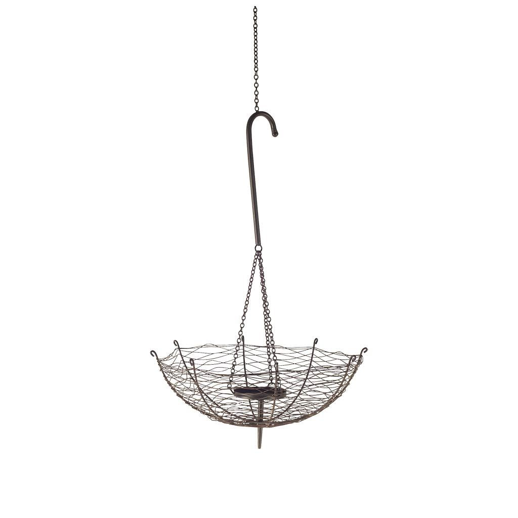 Rihanna II Medium Black Metal Umbrella Candle Holder Lantern from Mercana - Luna Furniture