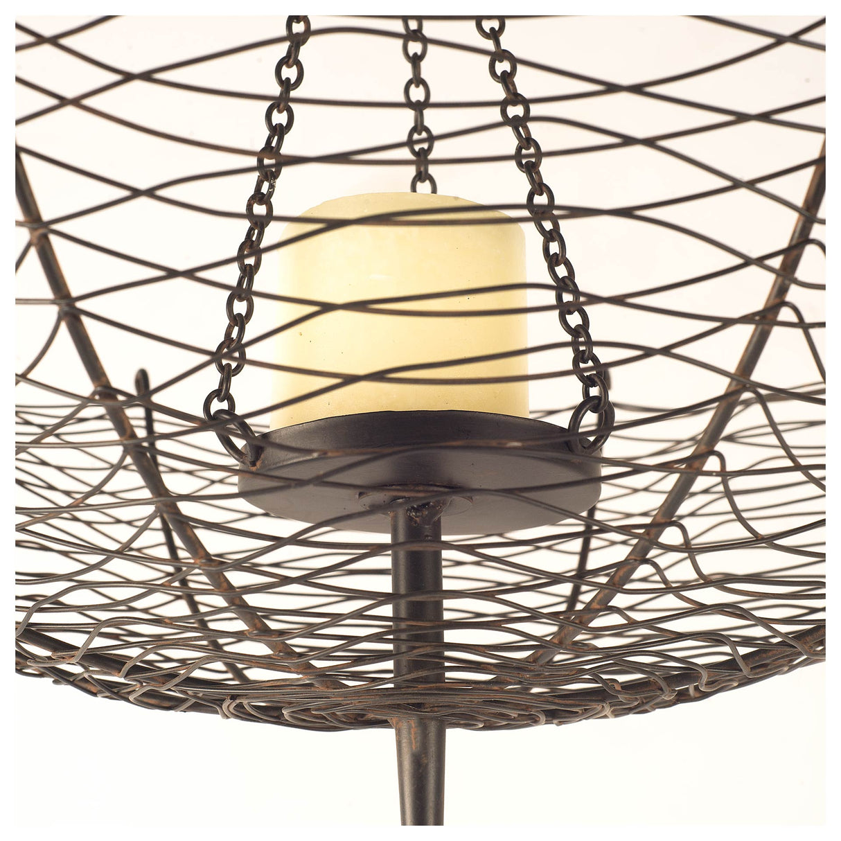 Rihanna II Medium Black Metal Umbrella Candle Holder Lantern from Mercana - Luna Furniture