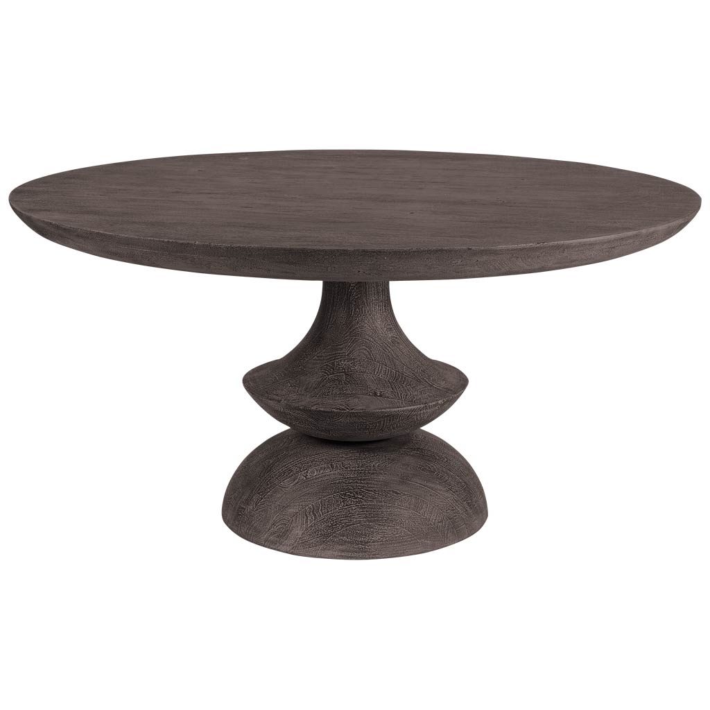 Crossman 60" Round Dark Brown/Gray Solid Wood Table Top & Base Dining Table from Mercana - Luna Furniture