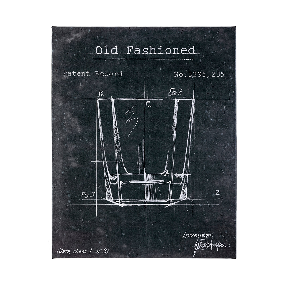 Barware Blueprint I by Mercana Studio a Hand Embellished Textured Canvas from Mercana - Luna Furniture