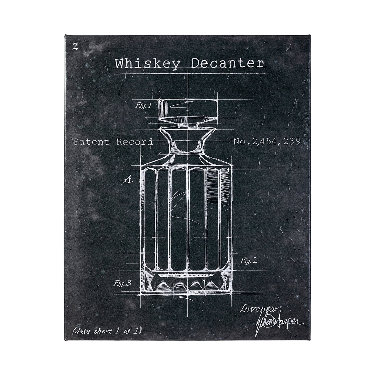 Barware Blueprint VII by Mercana Studio a Hand Embellished Textured Canvas from Mercana - Luna Furniture
