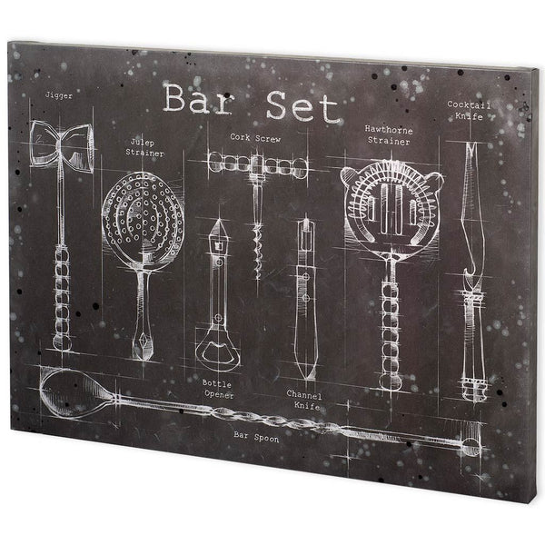 Bar Set by Mercana Studio a Hand Embellished Textured Canvas
