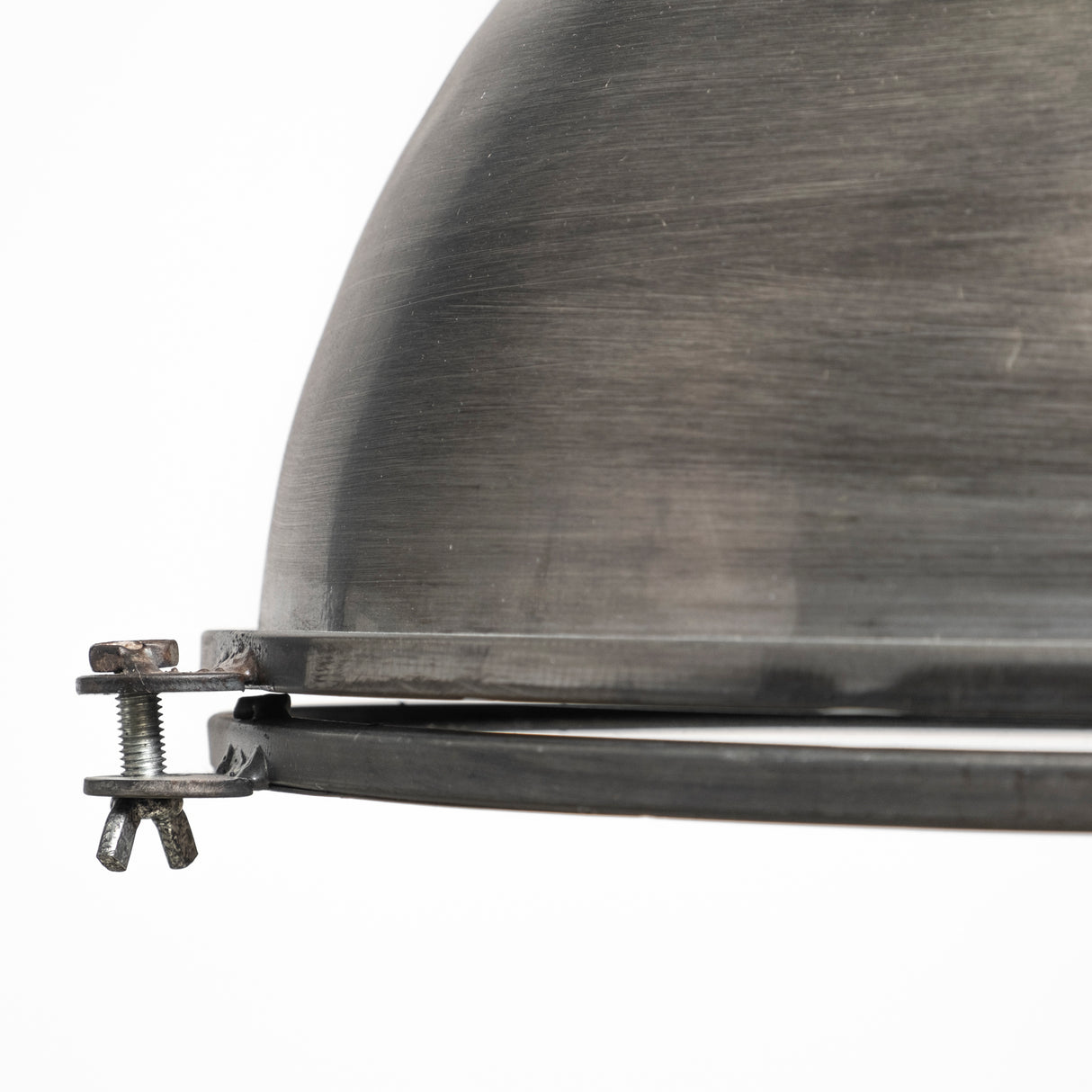 Bashaw I 17x20 Gray Toned Metal Dome Pendant Light from Mercana - Luna Furniture