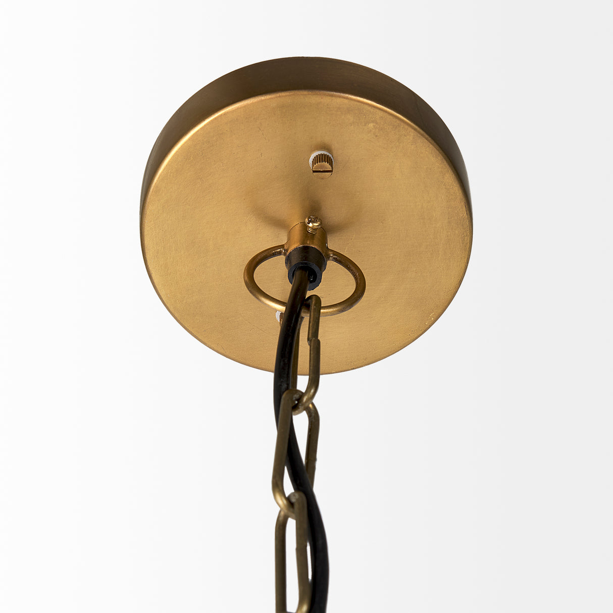 Fenton 18.0L x 18.0W x 23.0H Black W/Antiqued Gold Accents Pendant Light from Mercana - Luna Furniture