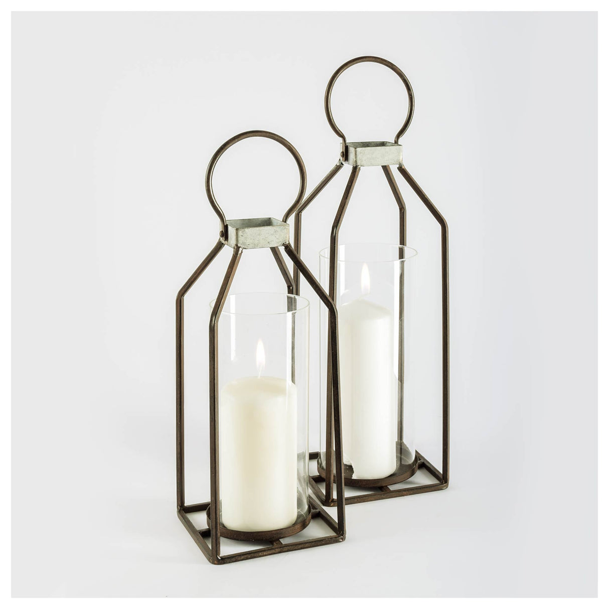Kingston II Small Rustic Metal Framed Table Candle Holder from Mercana - Luna Furniture