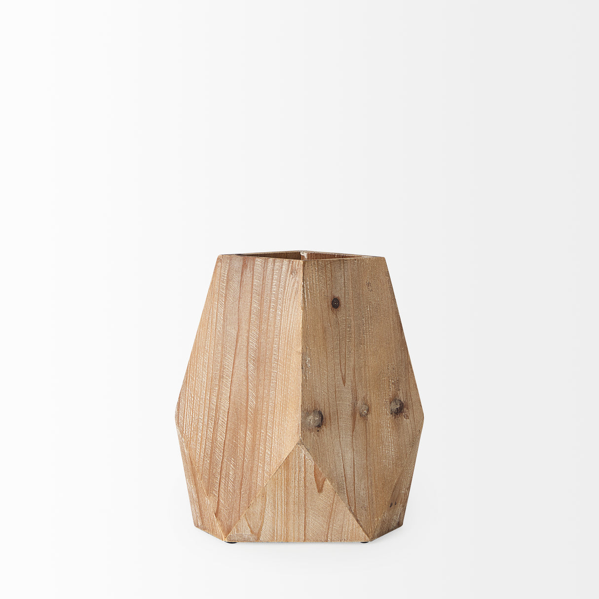 Allen III Tall Natural Wooden Base Oval Vase from Mercana - Luna Furniture