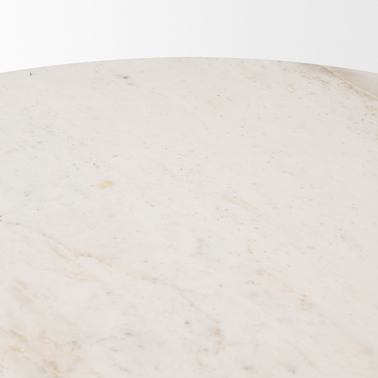 Veneto 40" Round White Marble Top with Black Metal Base Dining Table from Mercana - Luna Furniture