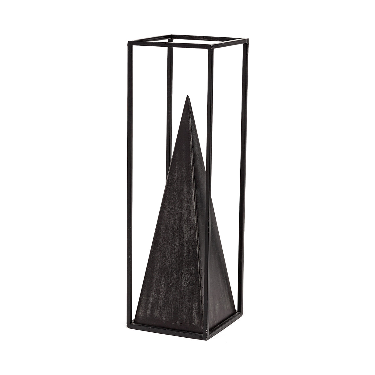 Memphis I (Large) 5L x 5W Black Metal Pyramid In A Square Frame from Mercana - Luna Furniture