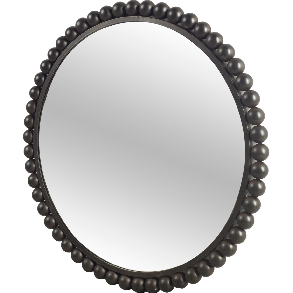 Orbit 43" Round Black Metal Ball Frame Mirror from Mercana - Luna Furniture
