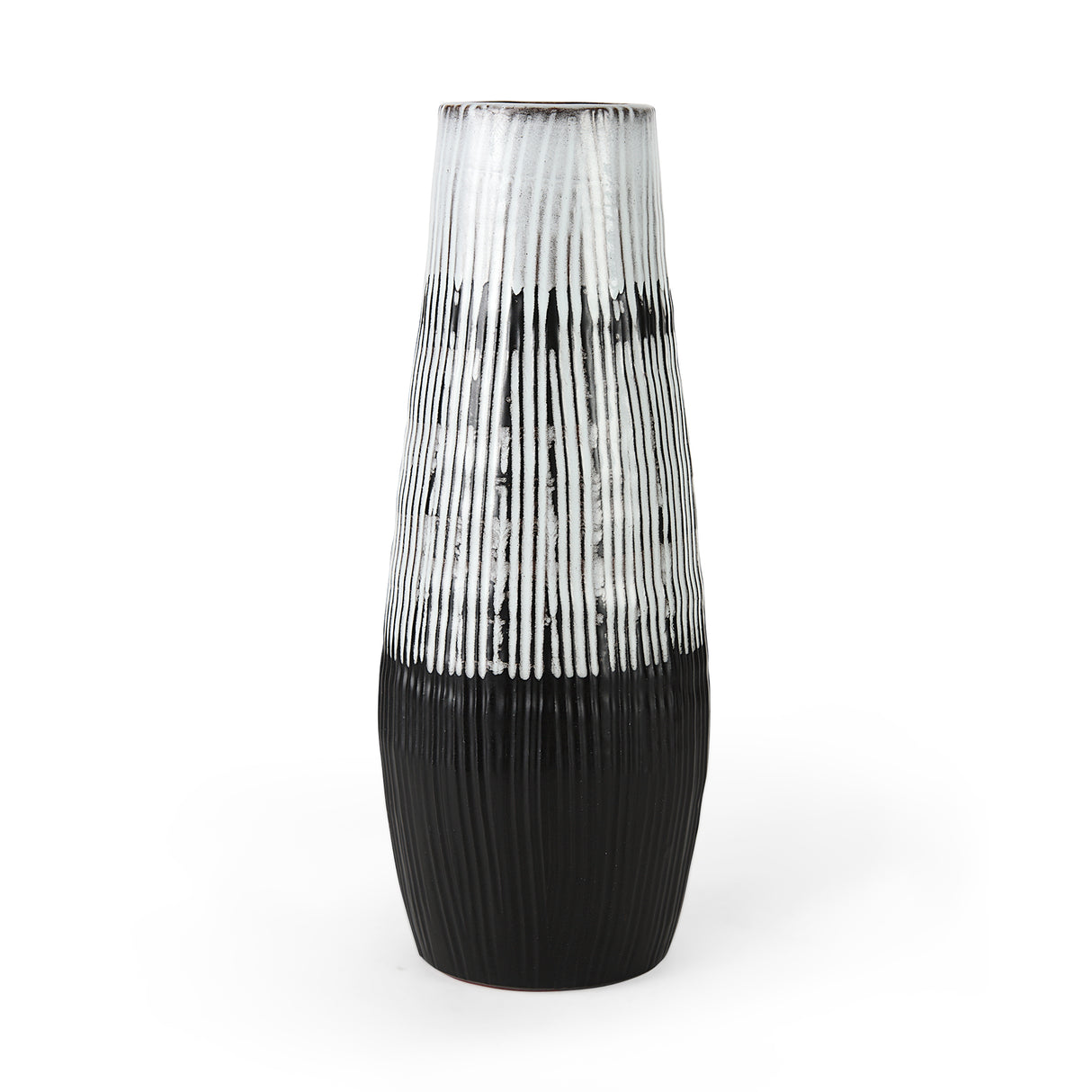 Tanami I Tall Dark Brown/White Ceramic Vase from Mercana - Luna Furniture