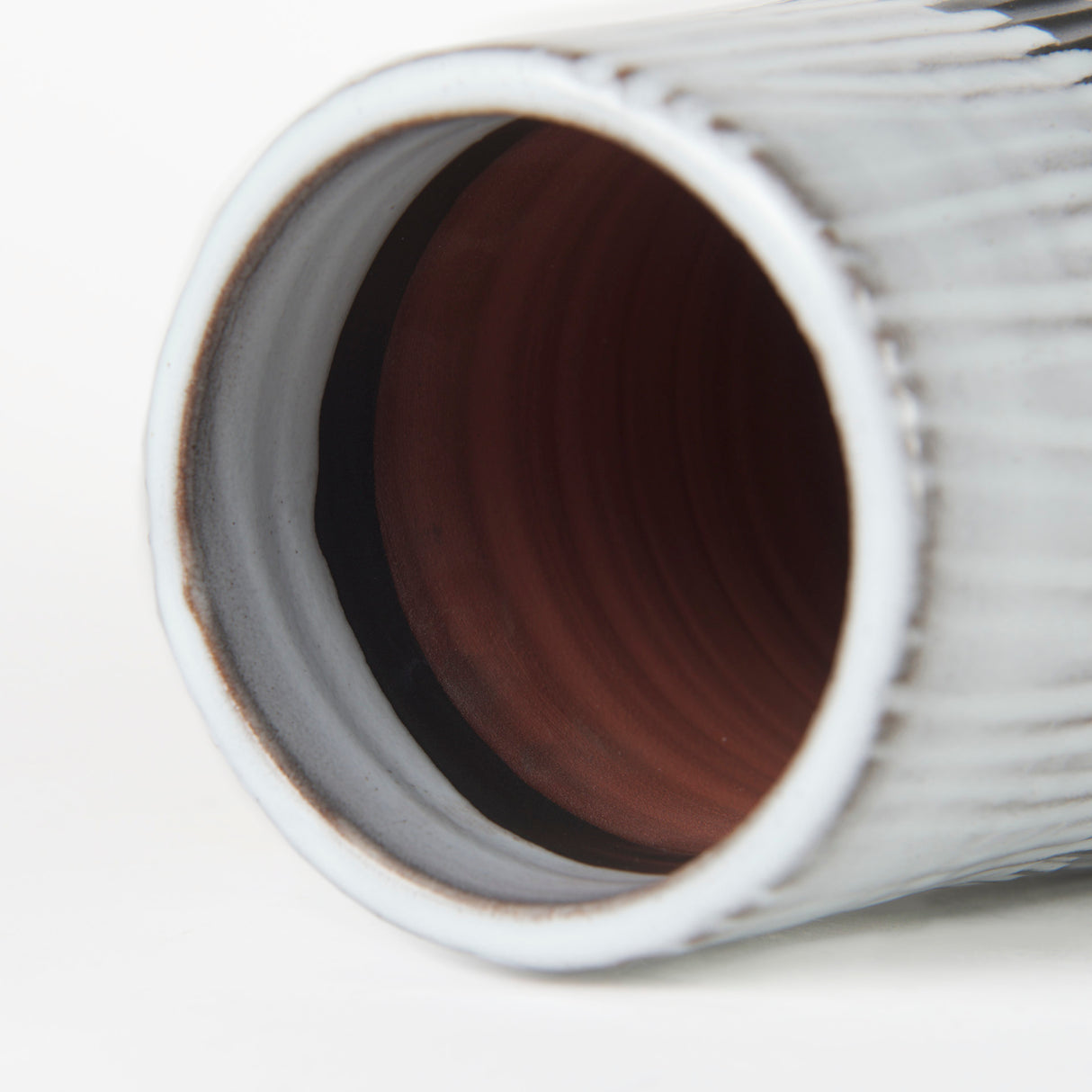 Tanami I Tall Dark Brown/White Ceramic Vase from Mercana - Luna Furniture