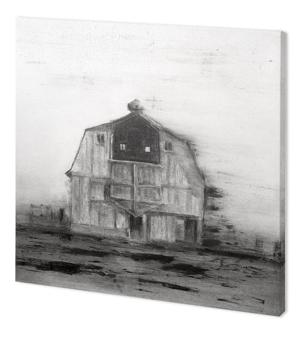 Barn House in Wind II by Mercana Studio a Hand Embellished Textured Canvas