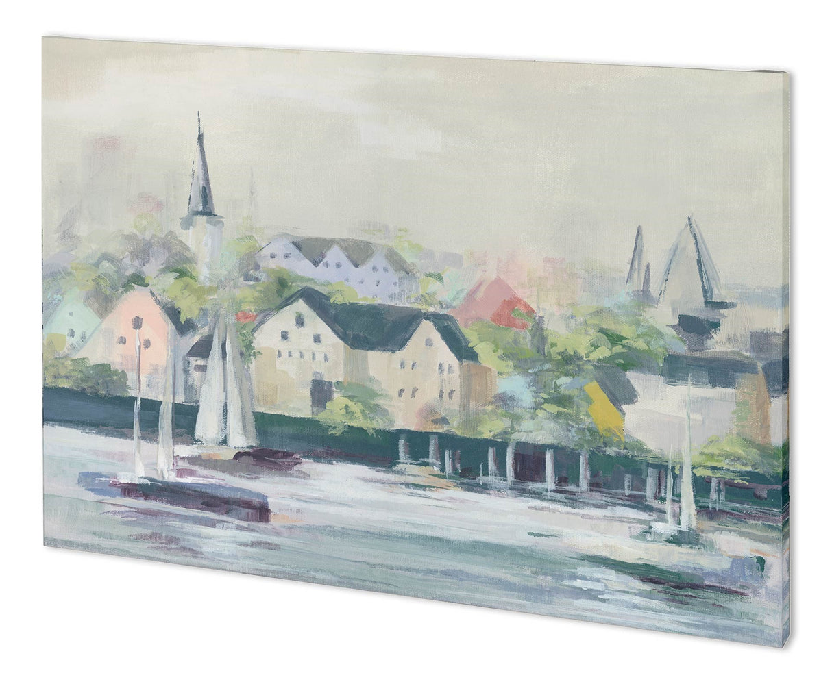 Home Port II by Mercana Studio a Hand Embellished Textured Canvas from Mercana - Luna Furniture