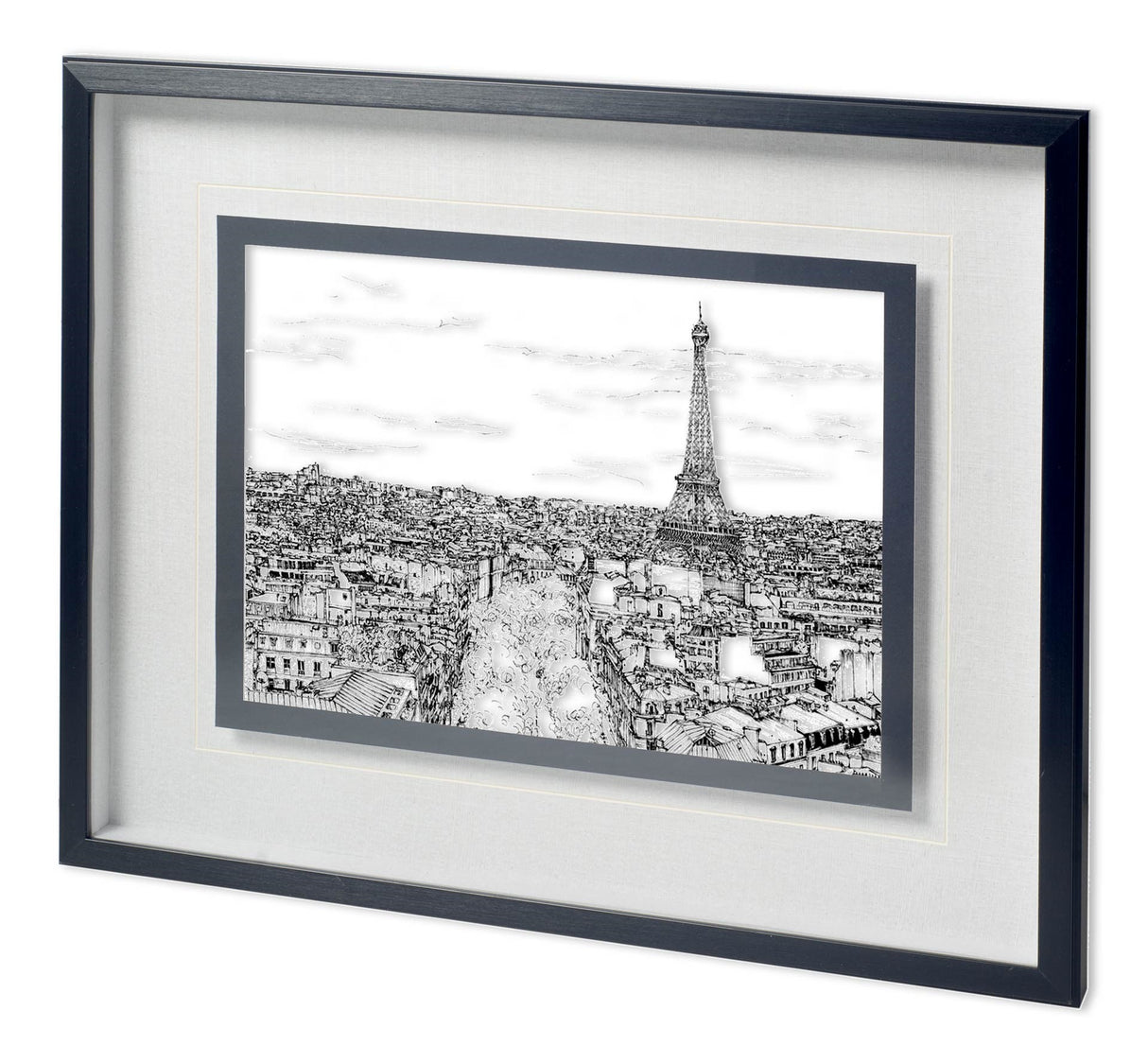 Tour of Europe I by Melissa Wang a Hand Embellished Textured Framed Art Print Matted under Glass from Mercana - Luna Furniture