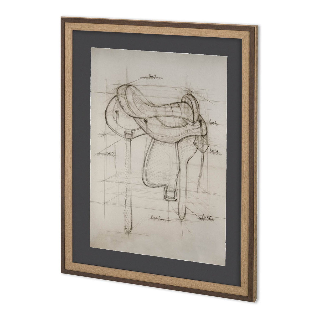 Horse Seat II by Mercana Studio a Hand Embellished Textured Framed Art Print Matted under Glass from Mercana - Luna Furniture