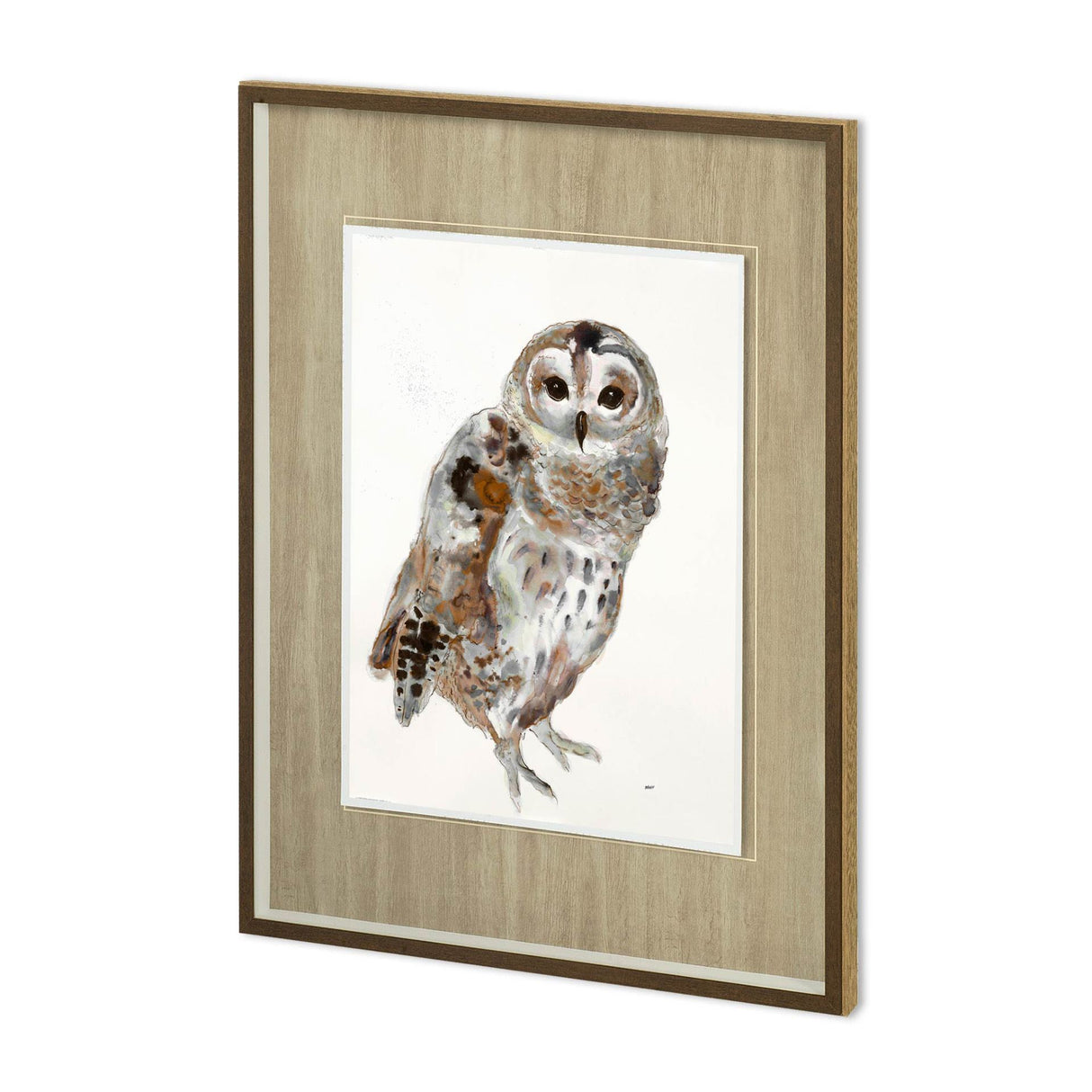Owl II by Patti Mann a Hand Embellished Textured Framed Art Print Matted under Glass from Mercana - Luna Furniture